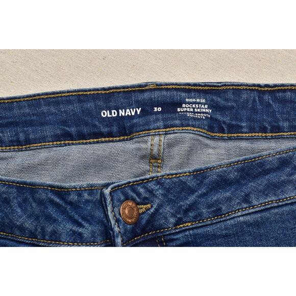 NEW Old Navy High-Rise Rockstar Super Skinny Jeans Plus Size 30 NWT Distressed - Picture 5 of 8